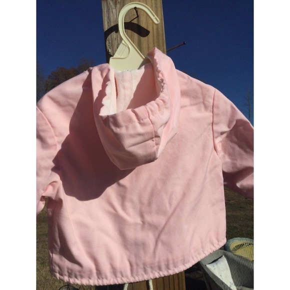 Vintage tidykins baby’s jacket size 18 24 months pink embroidered hooded READ - Picture 7 of 11